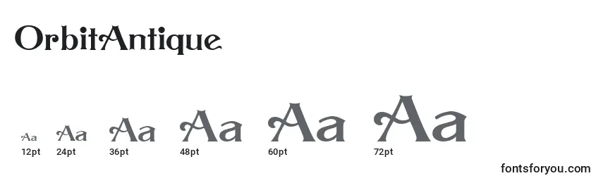 Размеры шрифта OrbitAntique