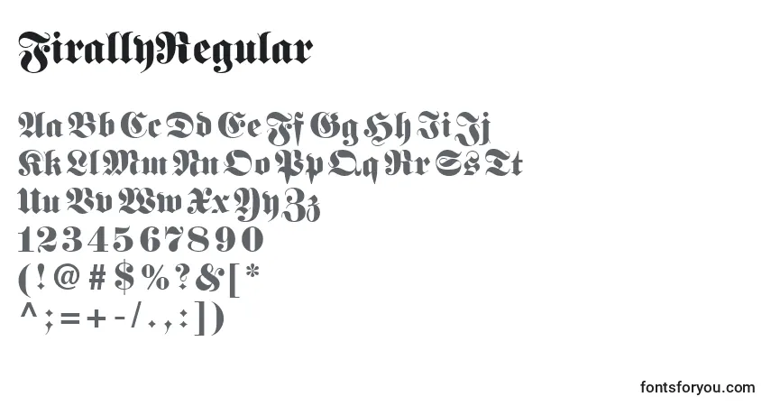 Шрифт FirallyRegular – алфавит, цифры, специальные символы