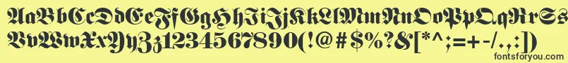 FirallyRegular Font – Black Fonts on Yellow Background