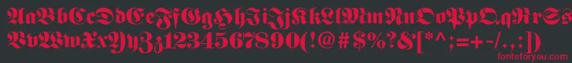 フォントFirallyRegular – 黒い背景に赤い文字