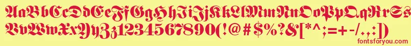 FirallyRegular Font – Red Fonts on Yellow Background