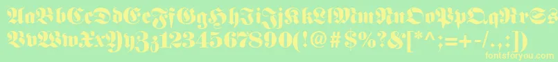 FirallyRegular Font – Yellow Fonts on Green Background