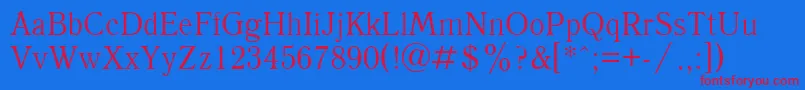 Antiqua95 Font – Red Fonts on Blue Background