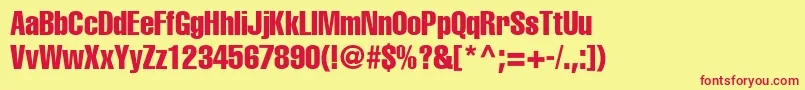HelveticaLtCompressed Font – Red Fonts on Yellow Background