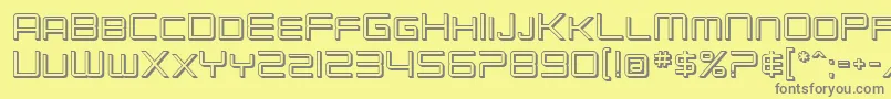 フォントSfChromium24Sc – 黄色の背景に灰色の文字