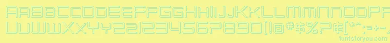 SfChromium24Sc-fontti – vihreät fontit keltaisella taustalla