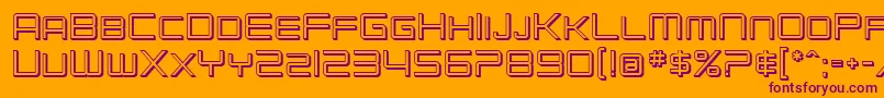 Czcionka SfChromium24Sc – fioletowe czcionki na pomarańczowym tle