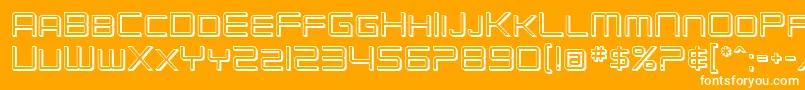 SfChromium24Sc-Schriftart – Weiße Schriften auf orangefarbenem Hintergrund