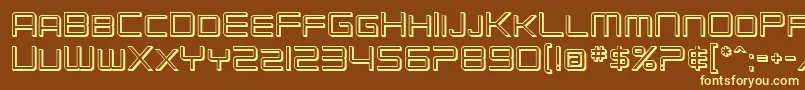 SfChromium24Sc-fontti – keltaiset fontit ruskealla taustalla