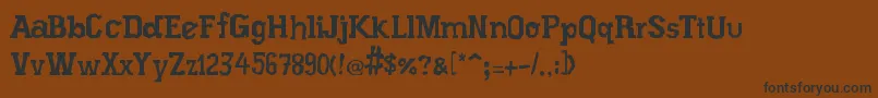 フォントXiloProsa – 黒い文字が茶色の背景にあります