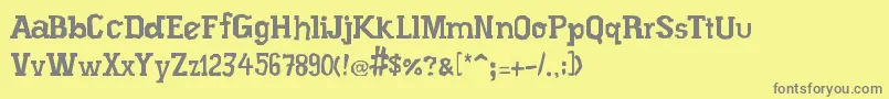 フォントXiloProsa – 黄色の背景に灰色の文字