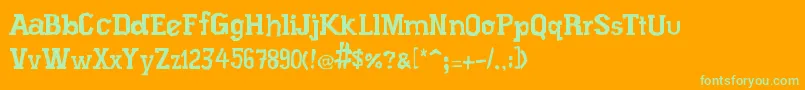 XiloProsa Font – Green Fonts on Orange Background