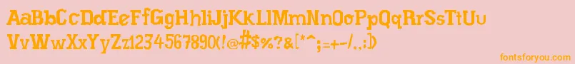 フォントXiloProsa – オレンジの文字がピンクの背景にあります。
