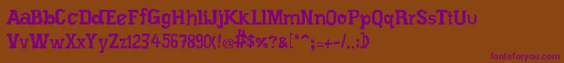フォントXiloProsa – 紫色のフォント、茶色の背景
