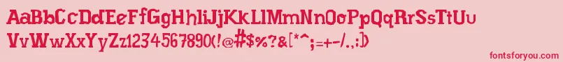 フォントXiloProsa – ピンクの背景に赤い文字