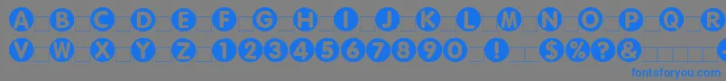 フォントCircled ffy – 灰色の背景に青い文字