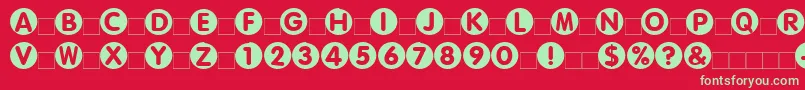 Circled ffy-fontti – vihreät fontit punaisella taustalla
