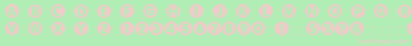 フォントCircled ffy – 緑の背景にピンクのフォント