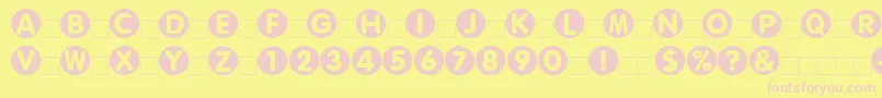 フォントCircled ffy – ピンクのフォント、黄色の背景