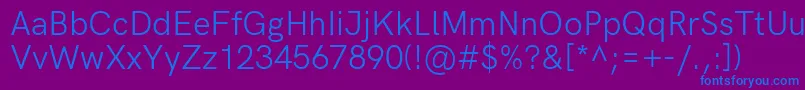 HkgroteskRegularlegacy Font – Blue Fonts on Purple Background