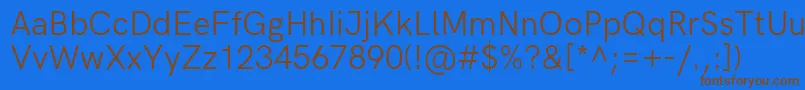 HkgroteskRegularlegacy Font – Brown Fonts on Blue Background