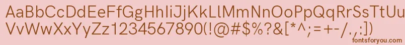 HkgroteskRegularlegacy Font – Brown Fonts on Pink Background