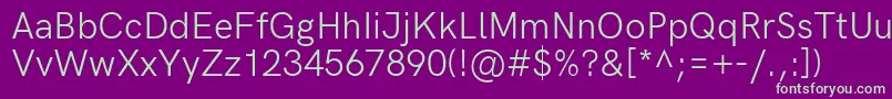 HkgroteskRegularlegacy Font – Green Fonts on Purple Background