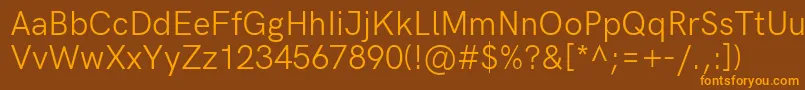 HkgroteskRegularlegacy Font – Orange Fonts on Brown Background