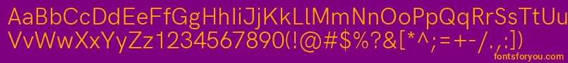 HkgroteskRegularlegacy Font – Orange Fonts on Purple Background