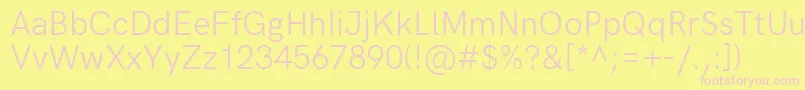 HkgroteskRegularlegacy Font – Pink Fonts on Yellow Background