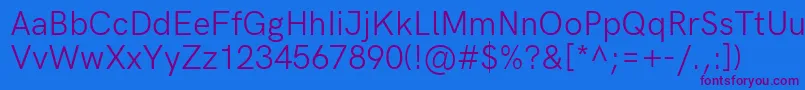 HkgroteskRegularlegacy Font – Purple Fonts on Blue Background