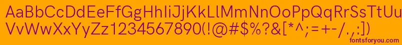 HkgroteskRegularlegacy Font – Purple Fonts on Orange Background