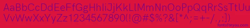 HkgroteskRegularlegacy Font – Purple Fonts on Red Background