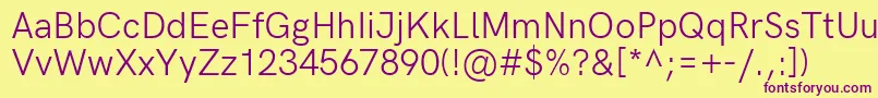 HkgroteskRegularlegacy Font – Purple Fonts on Yellow Background