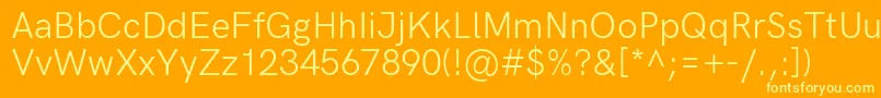 HkgroteskRegularlegacy Font – Yellow Fonts on Orange Background