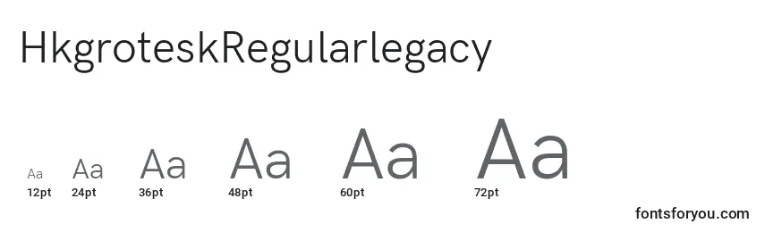 Размеры шрифта HkgroteskRegularlegacy
