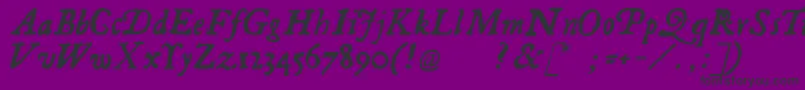 Fonte Georgitalic – fontes pretas em um fundo violeta