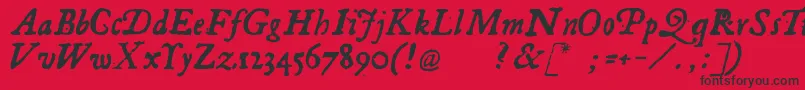 フォントGeorgitalic – 赤い背景に黒い文字