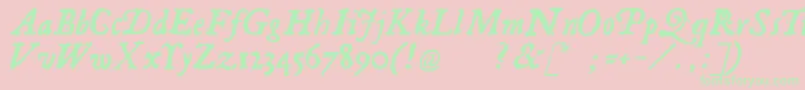 Georgitalic Font – Green Fonts on Pink Background