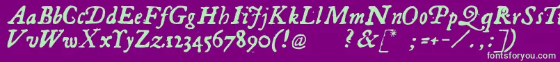 Georgitalic Font – Green Fonts on Purple Background
