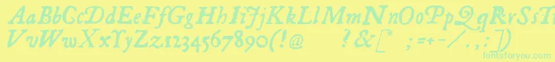 Police Georgitalic – polices vertes sur fond jaune