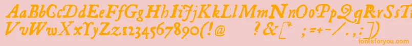 Georgitalic Font – Orange Fonts on Pink Background