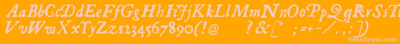 Georgitalic Font – Pink Fonts on Orange Background