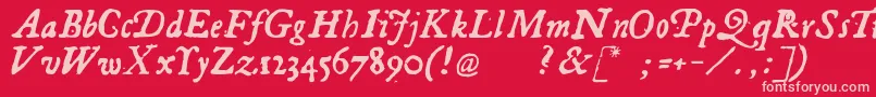 Georgitalic Font – Pink Fonts on Red Background