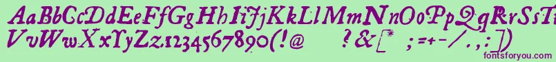 Georgitalic Font – Purple Fonts on Green Background