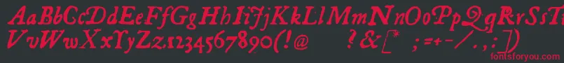 Georgitalic-Schriftart – Rote Schriften auf schwarzem Hintergrund