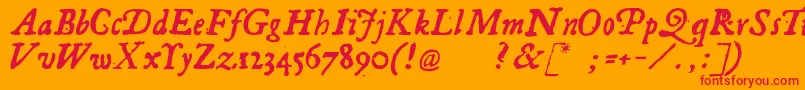 Georgitalic-fontti – punaiset fontit oranssilla taustalla