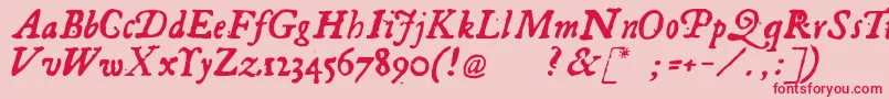 フォントGeorgitalic – ピンクの背景に赤い文字