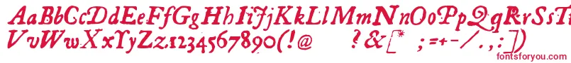 フォントGeorgitalic – 白い背景に赤い文字