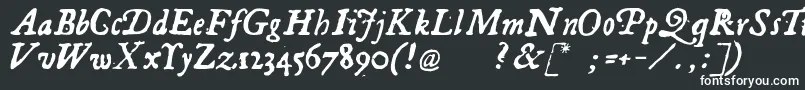 フォントGeorgitalic – 黒い背景に白い文字